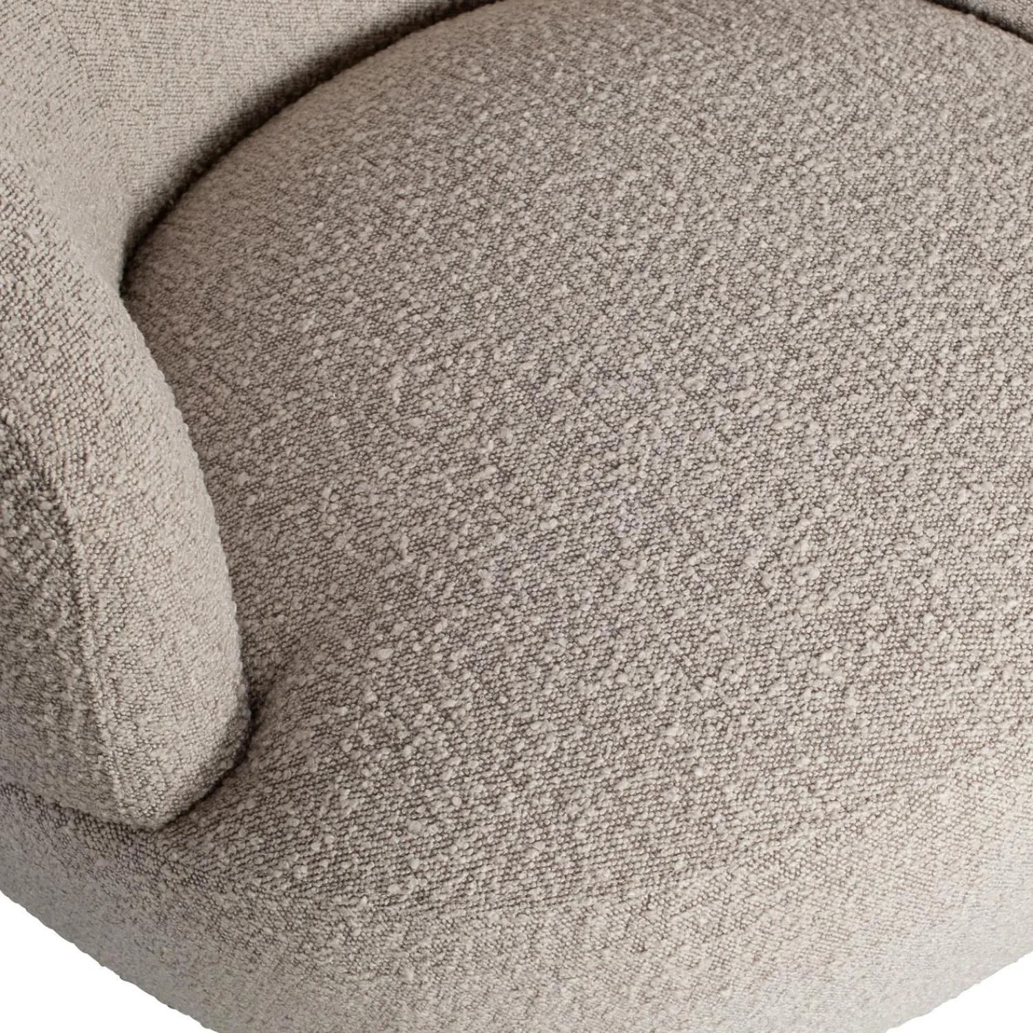 Best WOOOD Woolly draaifauteuil bouclé gemeleerd Naturel