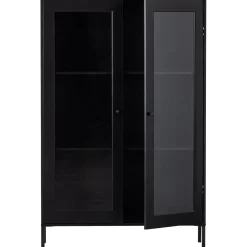 Best WOOOD Xam vitrinekast grenen zwart