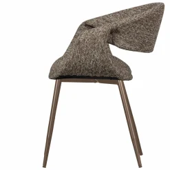 Clearance WOOOD Yossi eetkamerstoel met metalen poot koper Bruin