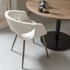 New WOOOD Yossi eetkamerstoel met metalen poot koper Naturel