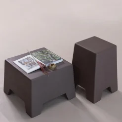 Sale WOOOD Zina bijzettafel hoog cement bruin